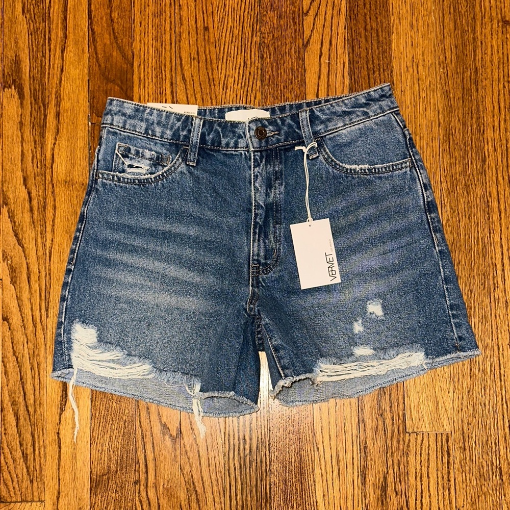 Vervet Rebecca High-Rise Denim Shorts
